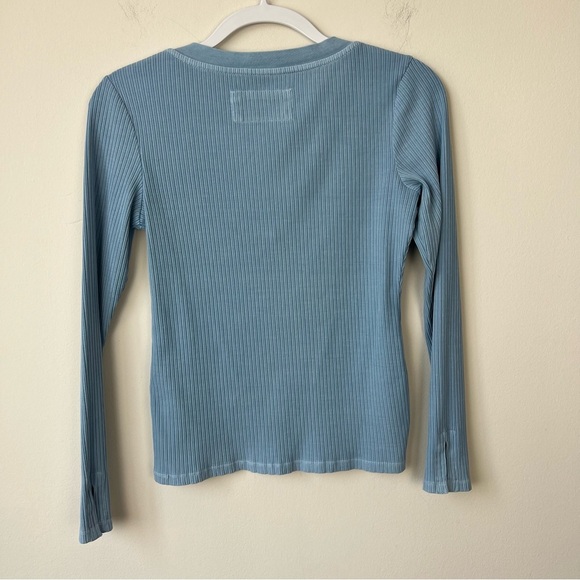 Anthropologie Pilcro Evanna Spliced Top Sky Blue - Picture 4 of 7